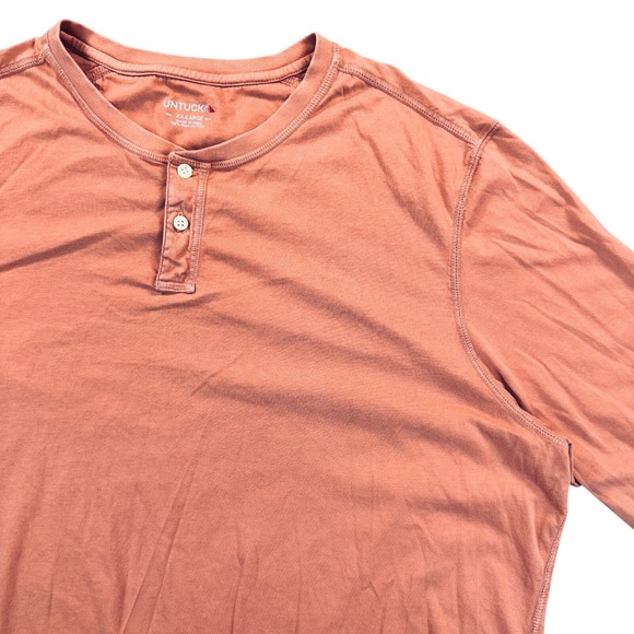 UNTUCKit Other - UNTUCKit Long-Sleeve Pima Cotton Zede Henley Shirt Men's 2XL Orange Stretch Big
